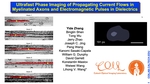 Ultrafast phase imaging of propagating current flows in myelinated axons and electromagnetic pulses in dielectrics